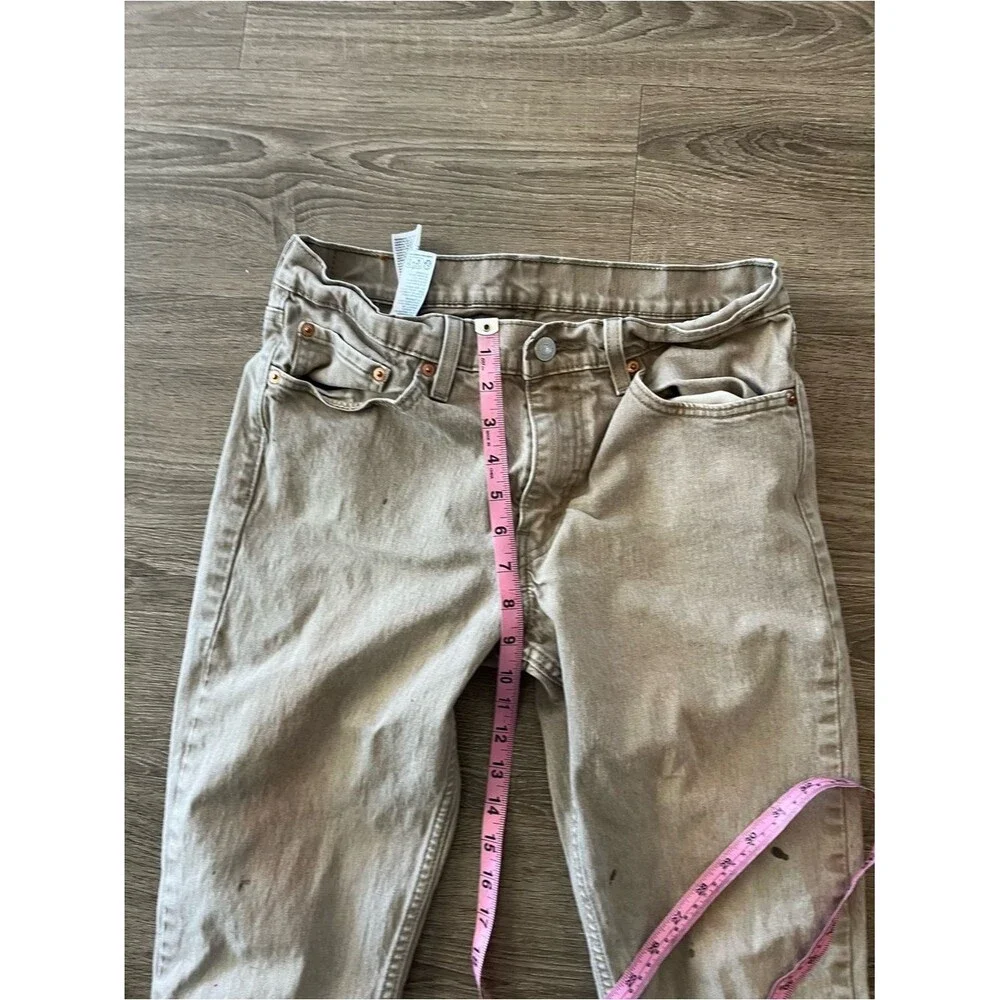 Levi’s 511 Slim Khaki Jeans Mens 32x34 Beige Stretch Denim Distressed Pants
